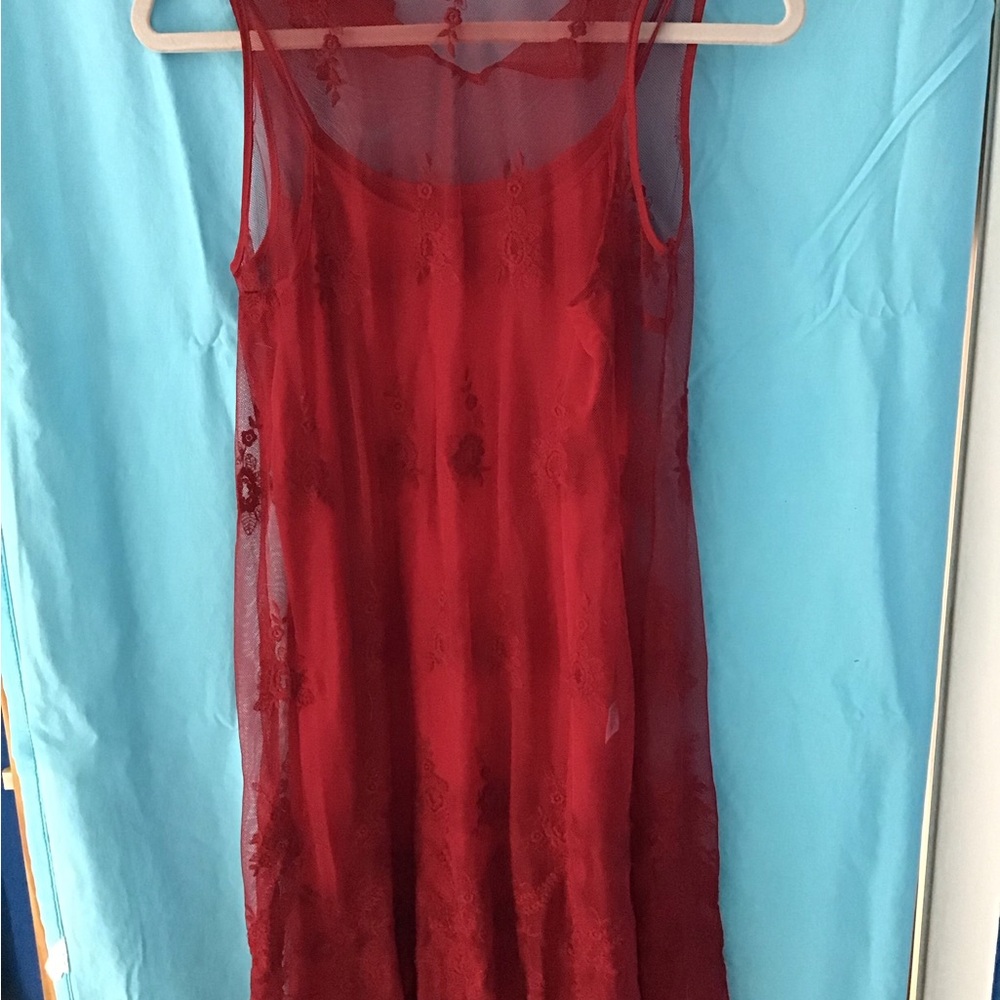 Blueh ciel red sleeveless mini dress
